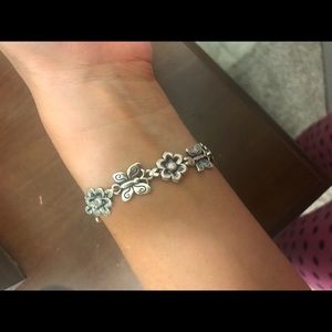 James Avery Retired Flower and Butterfly Bracelet